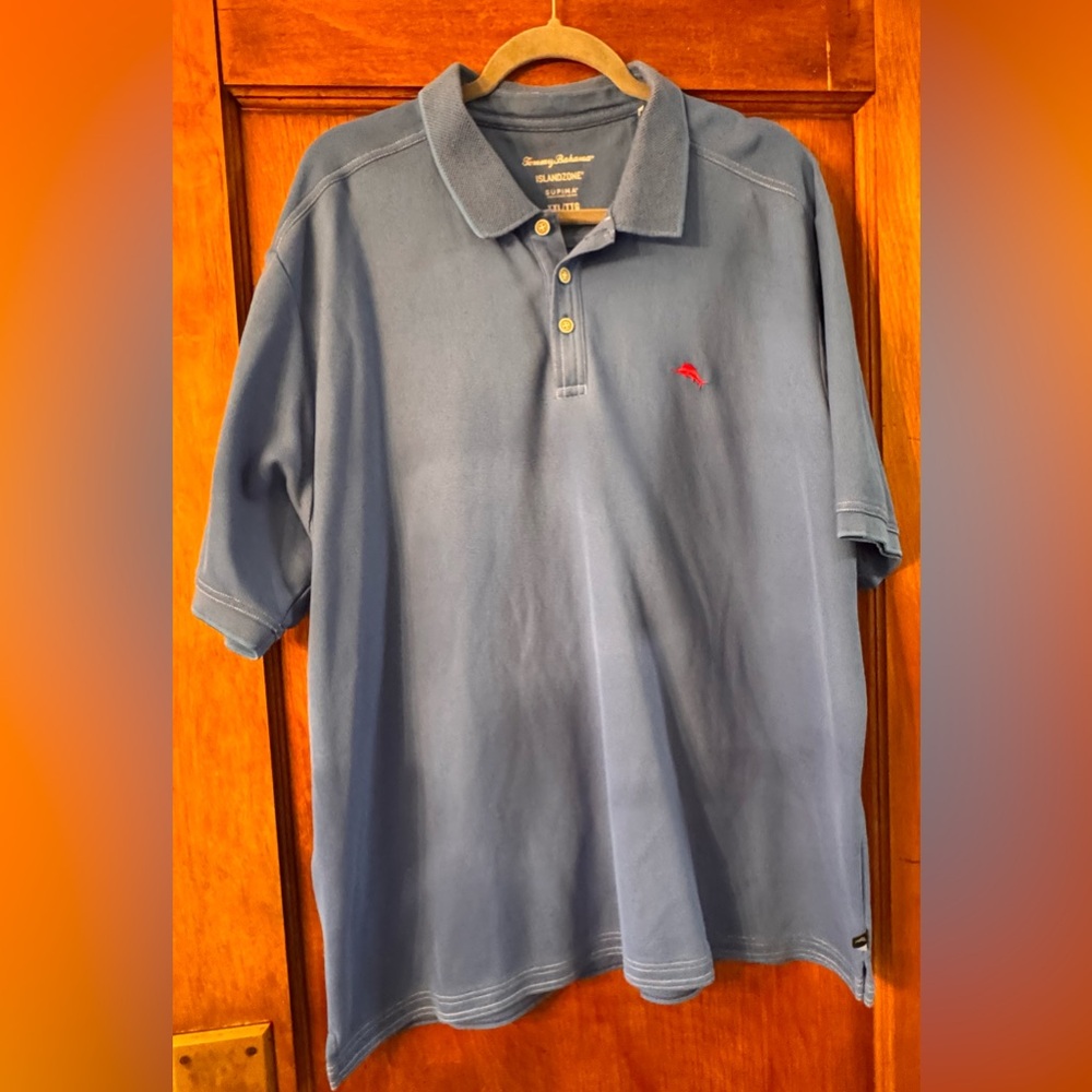 Tommy Bahama Islandzone Supima Cotton Blue Polo Shirt for Men- XXL